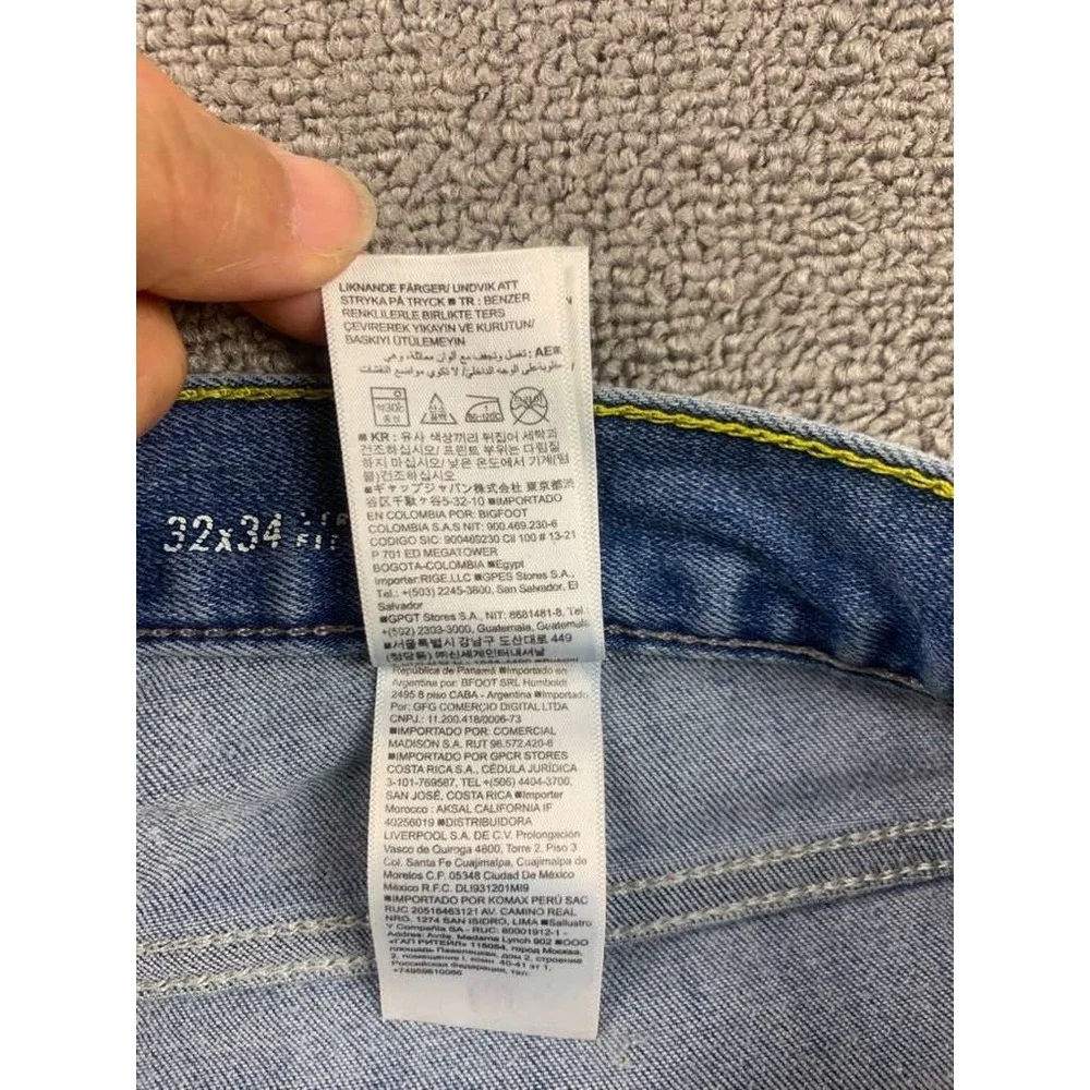 Banana Republic Jeans Traveler Straight Men Size 32x34 Blue Denim Washed‎ Cotton
